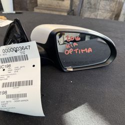 2016 Kia Optima Door Mirror Passenger RH White LX manual folding JC198; 2016 to 2018 