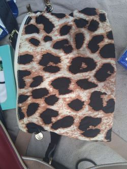 Leopard Print tote bag wristlet