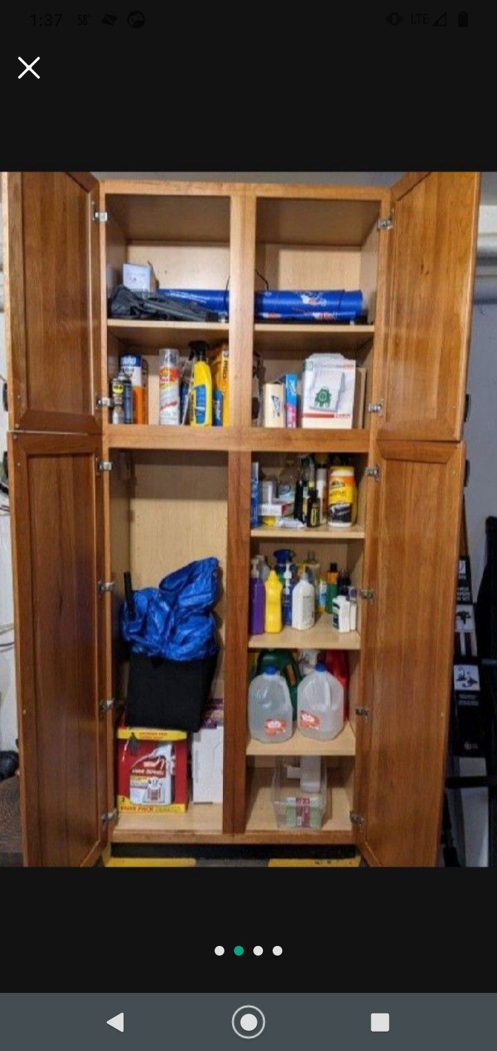 Nice Cabinet With 4 Doors And Shelves In Very Good Condition 87" Tall 36"W 17"D ready to move