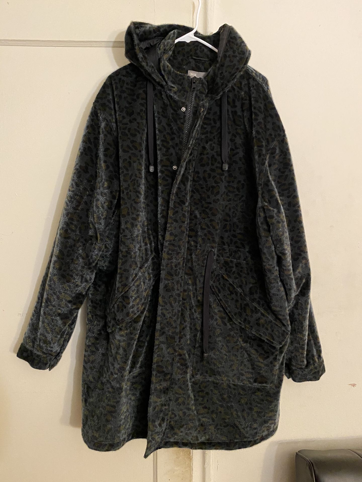 ASOS MENS FUR TRENCH COAT SZ XXL