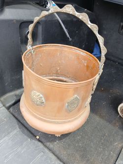 Antique Copper and Brass Cachepot
