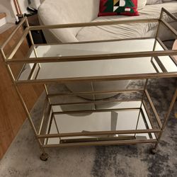 Sell ASAP- Midcentury West Elm Gold Cart