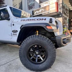 17” Jeep Rubicon Gladiators Wrangler Icon REBOUND New Wheel Set Black Finish