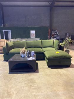 Olive Green Kova Cloud Style Sectional Couch Free Delivery 🚚 