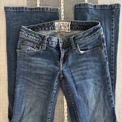 American Rag Flare Jeans Womens Size 0S Blue Low Rise Bell Bottom Stretch Denim