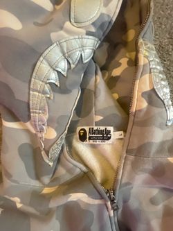 Grey city camo bape hoodie zip up