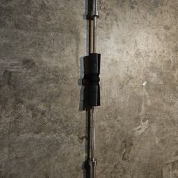 6ft Solid Olympic Bar, Chrome (2-Inch) + Foam Pad