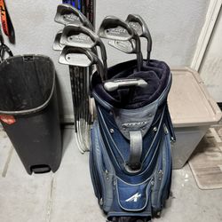 Gold Clubs and Bag