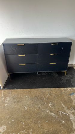 Black Dresser With Gold Accents