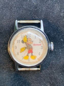 Ingersoll WDP Mechanical Mickey Mouse Watch Vintage Yellow Hands Non Working