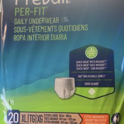 8 unopened Prevail Per-Fit Daily Underwear XL (20 count)