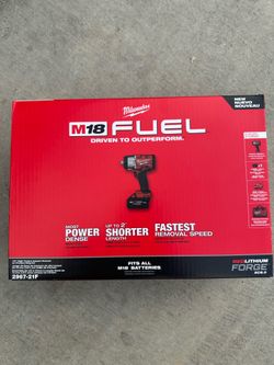 Milwaukee M18 FUEL 18V Lithium-Ion Brushless Cordless 1/2 in. High Torque Impact Wrench w/ Friction Ring w/ 8.0 FORGE Battery & Charger Kit  $369 New