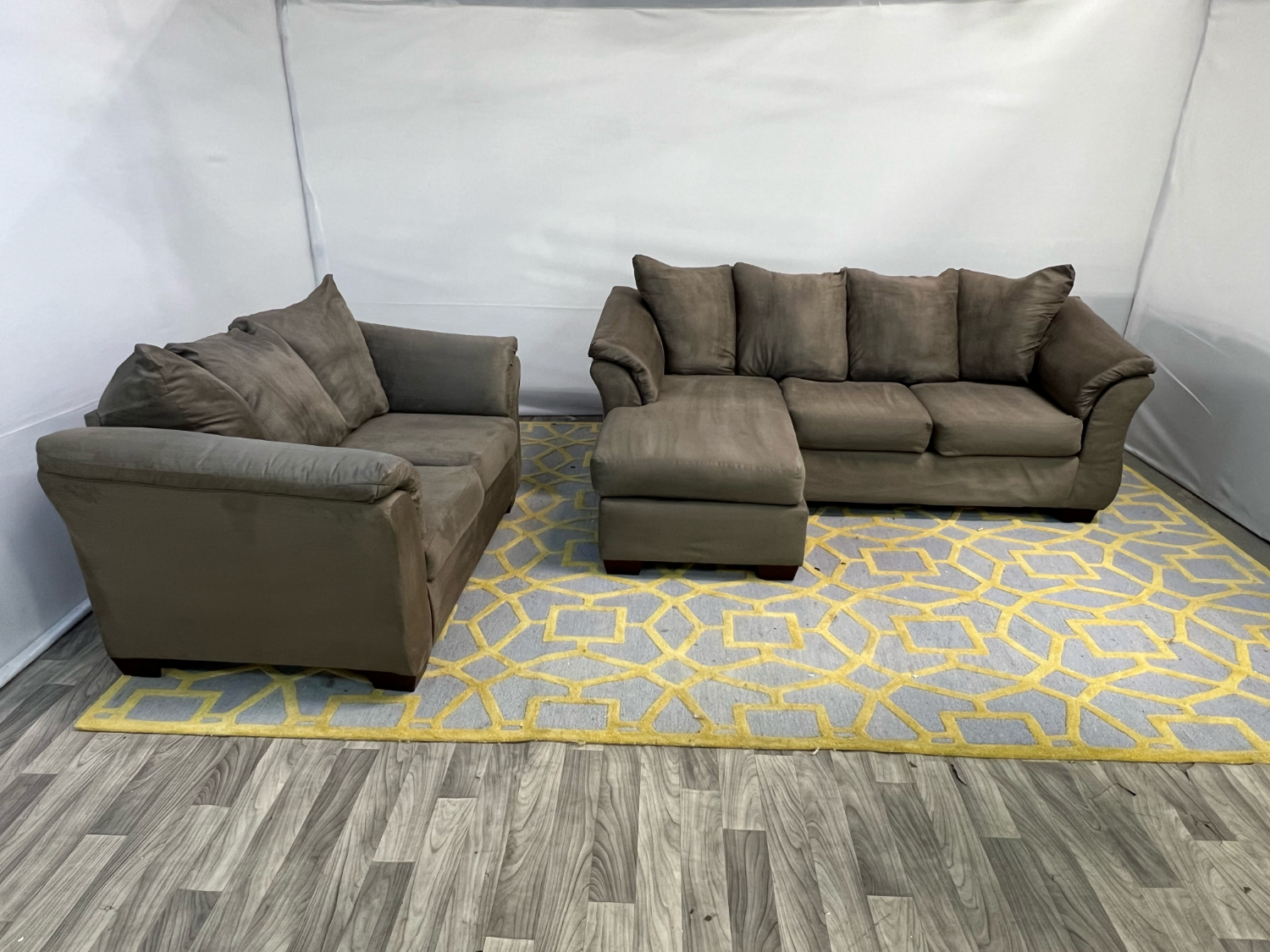 ( Delivery Available ) Ashley Dark Gray Sectional Couch and Sofa Set