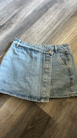 Light Wash Denim Mini Skirt shorts