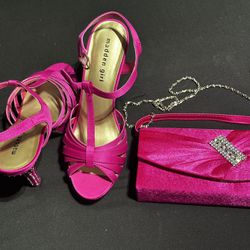 Fuchsia Heels And Handbag 