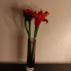 GORGEOUS Murano Italy 10" Art Glass Florals Set of 4