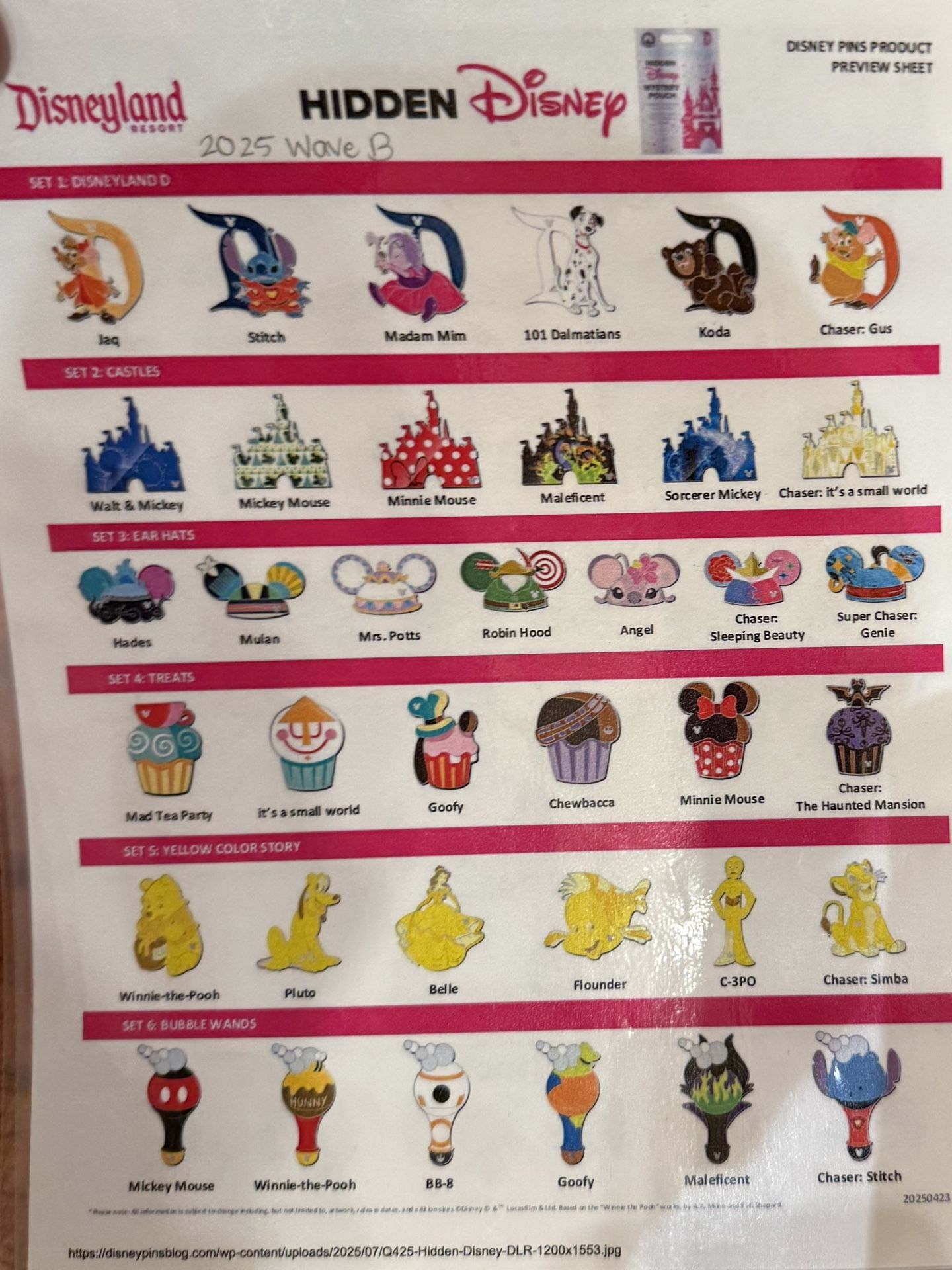 Disney Hidden Mickey 2025 Wave B Complete Set