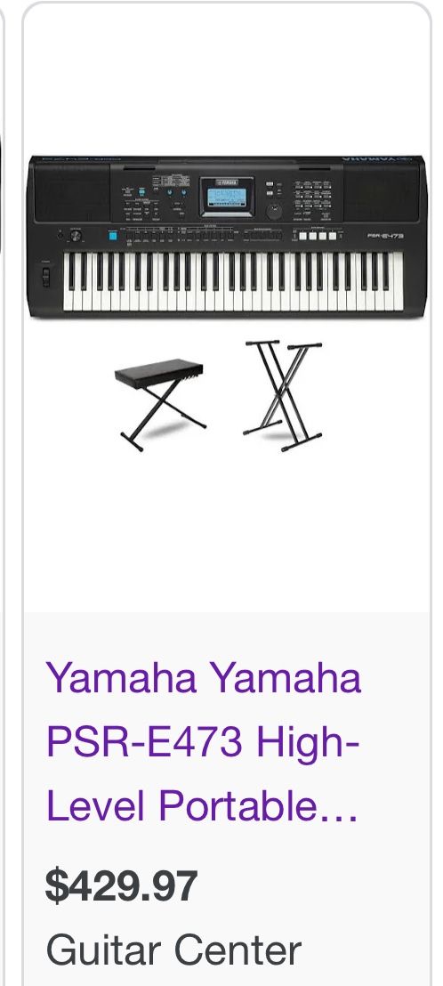 Yamaha 61-Key Portable Keyboard