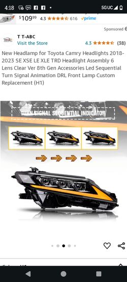 2018 - 2023 Toyota Camry Headlight