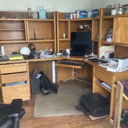 Free Oak Cabinet Desk System