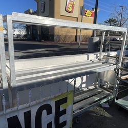 80” Rolling Cart w/ shelves.  Aluminum