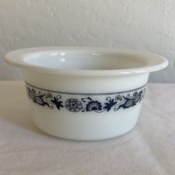 Vintage Pyrex Bowl Dark Blue Flowers