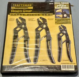 Vintage Craftsman Professional RoboGrip 3-Piece Pliers Set - Made in USA