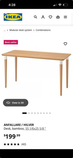 IKEA ANFALLARE / HILVER Bamboo Desk – Like New