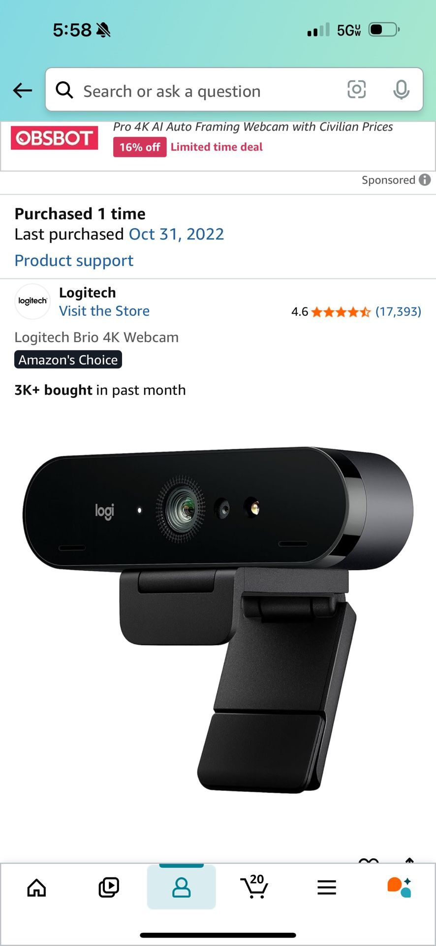 Logitech Brio 4K Webcam
