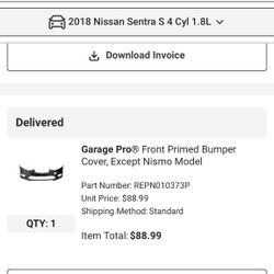 2018 Nissan Sentra Bumper