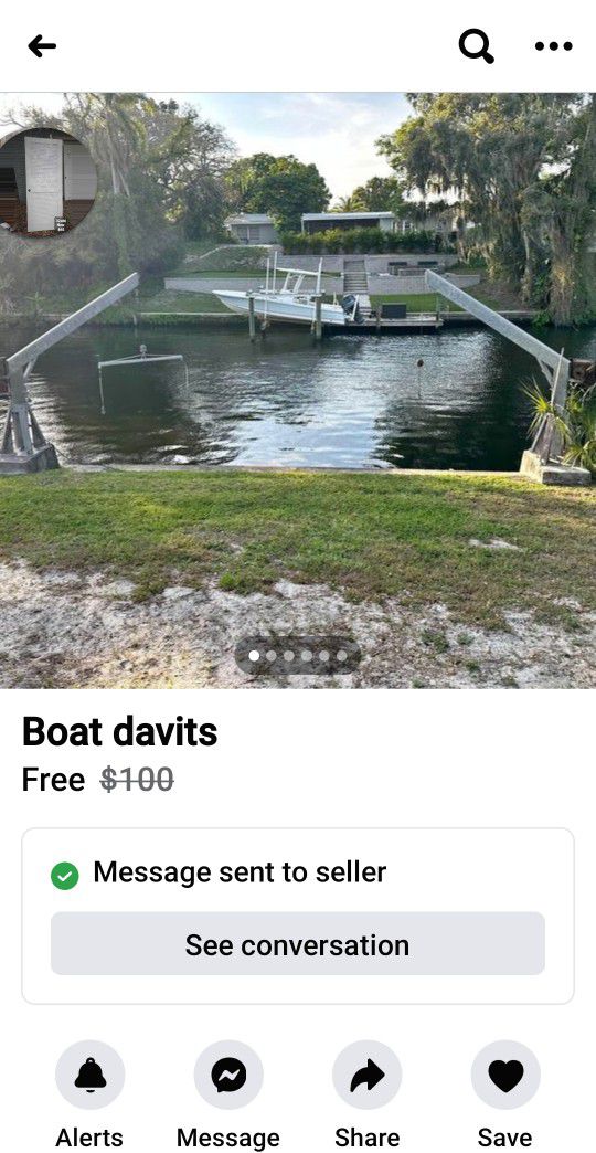 TWO DAVIT LIFTS FOR BOAT OR JET SKI