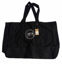 stussy canvas large tote bag