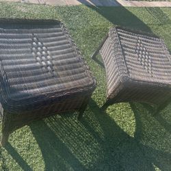 2 Patio Table Rattan 