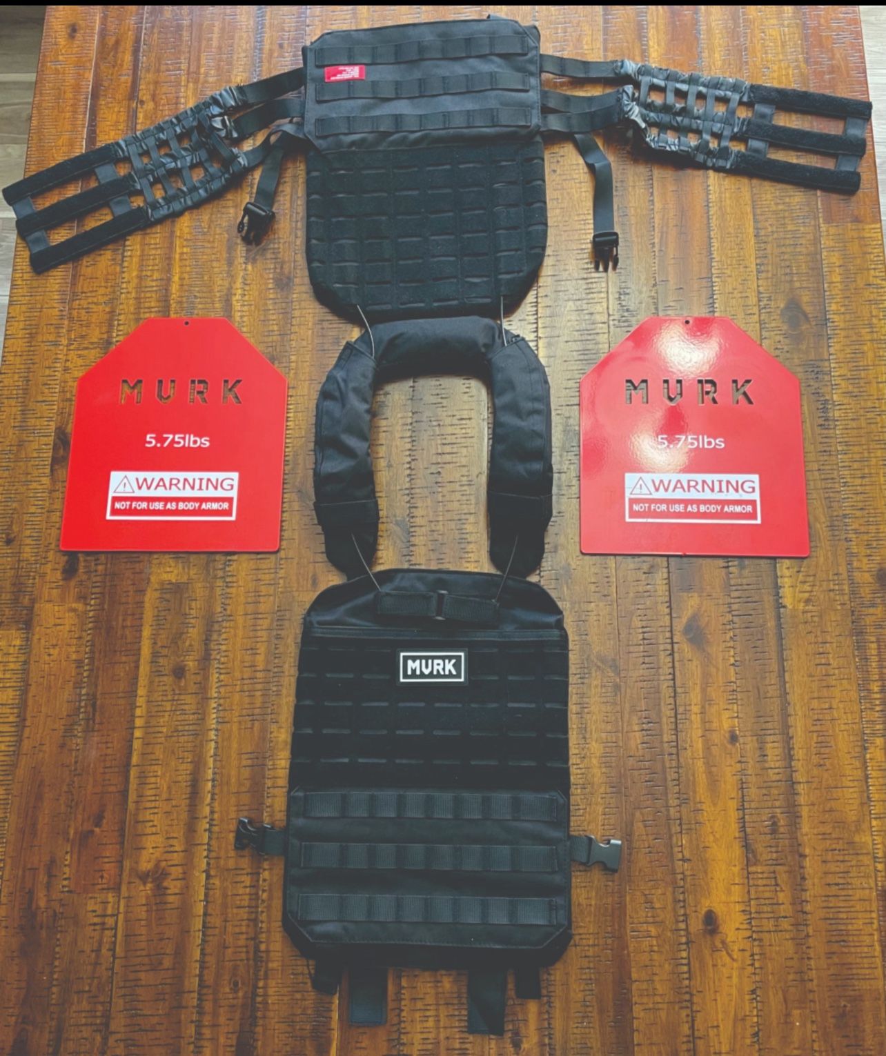 MVRK Adjustable Weighted Vest with two 5.75lb removable plates total weight 14lbs