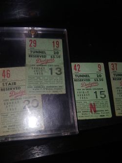 1958 Dodger tickets 1956 Dodger tickets first year ever been in LA