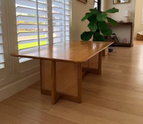 Wood & Rattan Coffee Table