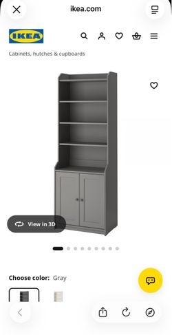 IKEA HAUGA HIGH CABINET WITH 2 DOORS – GRAY - Delivery is Negotiable
