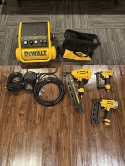 DeWalt Compressor and 3 Nail Guns