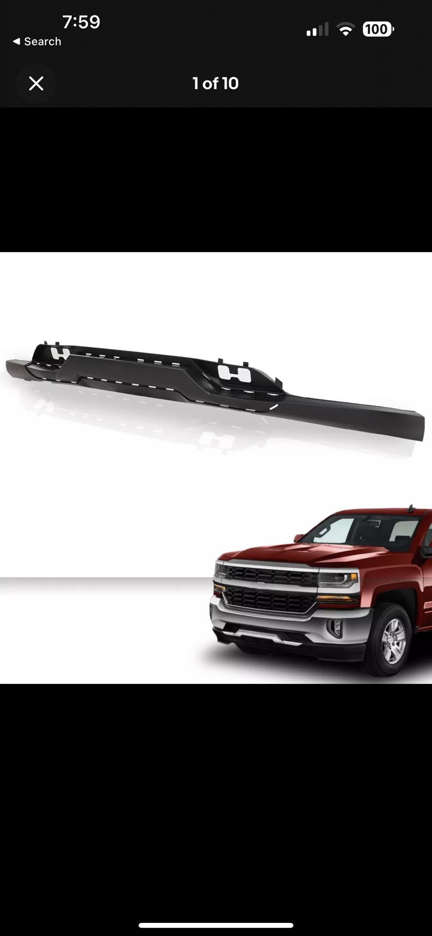 Front Bumper Valance Lower Fit For 2016-2019 Chevy Silverado 1500 With Tow Hook Holes