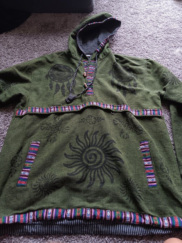 SIDDHARTHA Men's Handmade Jacket Fleece Unisex Himalayan Wool