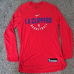 Los Angeles Clippers Red Nike Long Sleeve Dri-Fit Shirt Size Medium