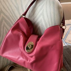 COACH Carlyle Pink Dmooth Leather Shoulder Bag Satchel Purse Handbag