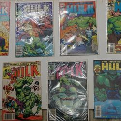 LOT 7 THE INCREDIBLE HULK MARVEL COMICS #24; 297 JULY; 283 MAY; 409 SEPTEMBER; 411 NOVEMBER ; 13 1984; 327 JANUARY. GOOD CONDITION. COLLECTIBLE. 20263