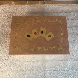 Vintage playing Card Wood Box 