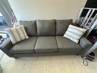 Gray Queen Sleeper Sofa w/ Memory Foam Mattress (Mor Furniture)