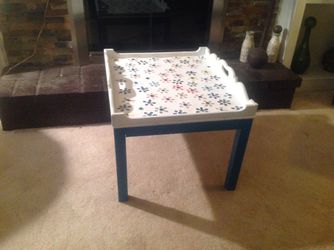 Teal Butlers Table with Tray