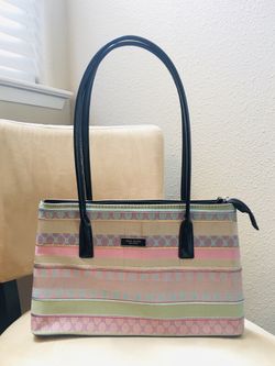KATE SPADE NY Pastel Stripe Handbag Purse 