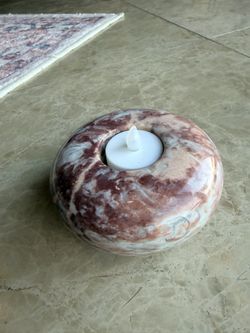 Red Marble Candle Holder