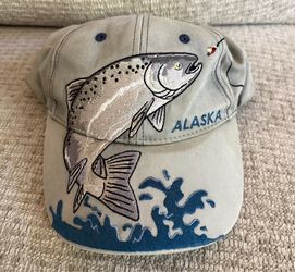 Vintage Alaska Salmon Fishing Hat Cap SnapBack RARE