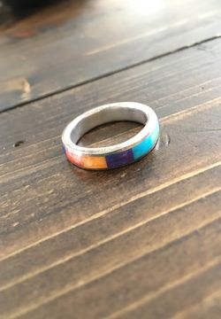 SILVER AND STONE RING